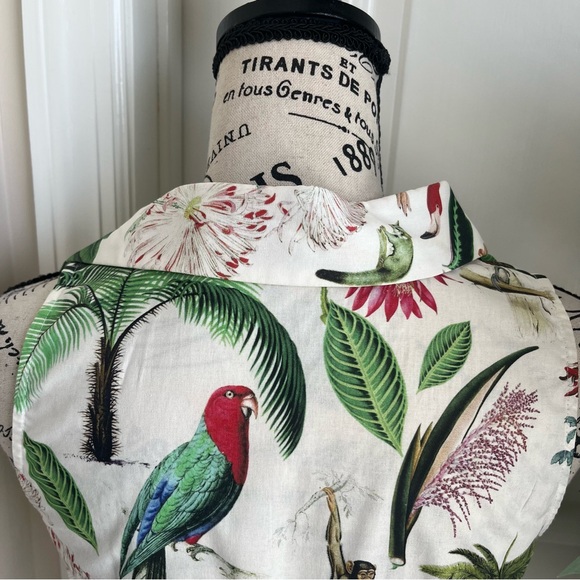 Vilagallo Jungle Tropical Print Sleeveless Dress White US Sz 4 - Picture 11 of 16